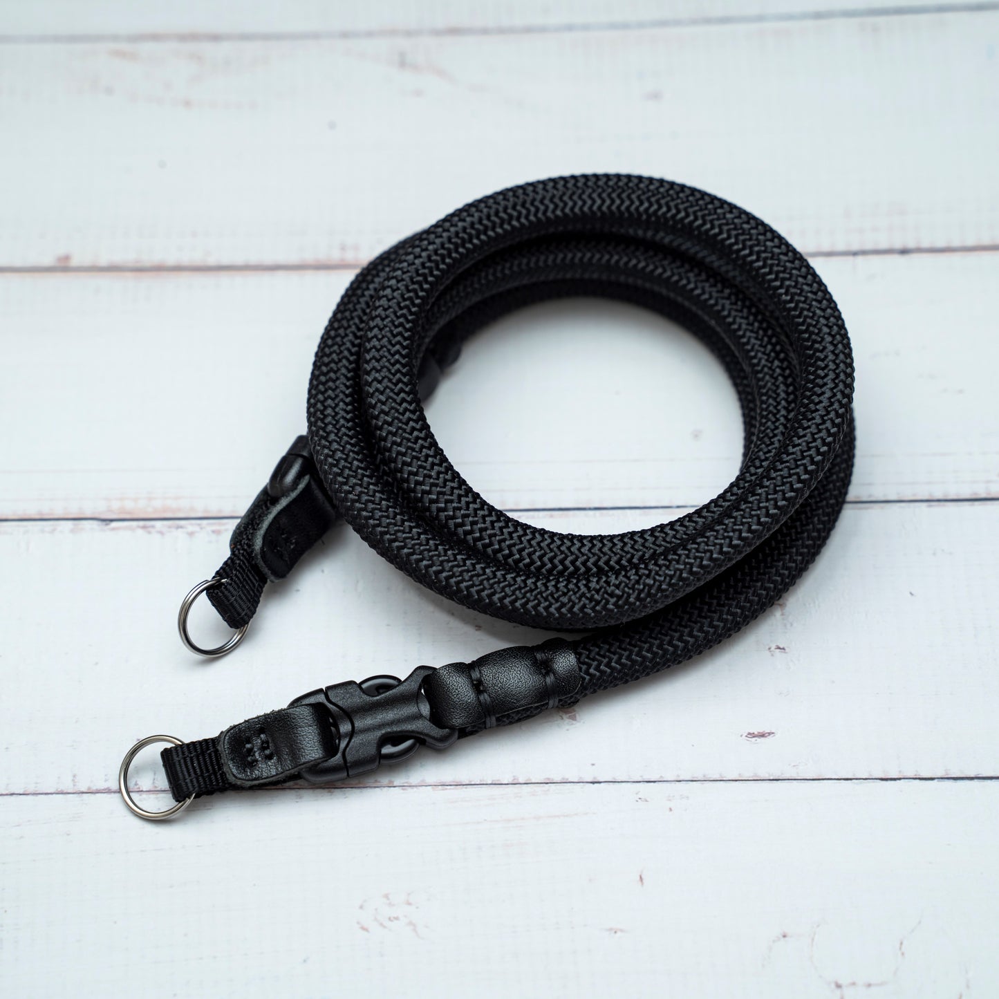 クイックリリースバックル ハンドメイド ブラック 9mm ロープ カメラストラップ