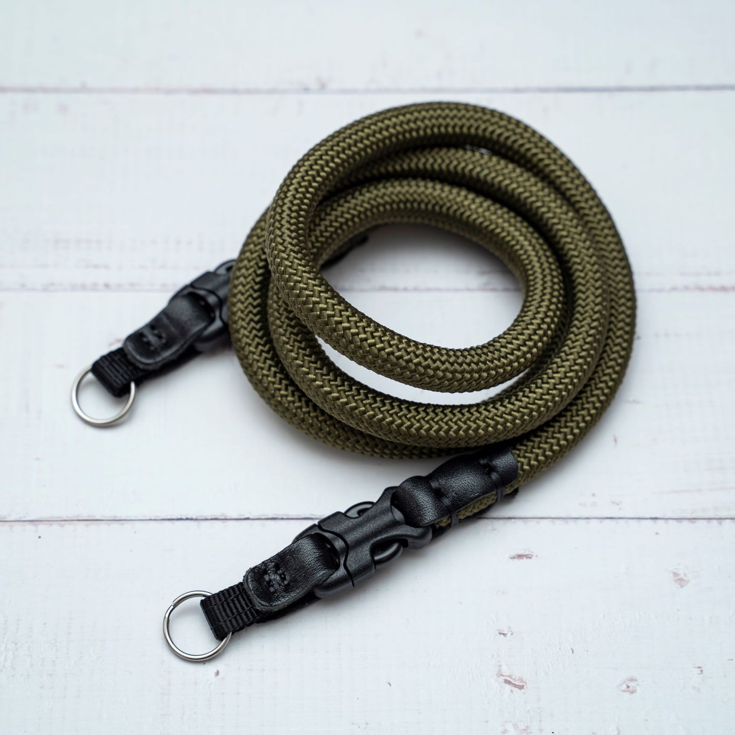 クイックリリースバックル ハンドメイド アーミーグリーン 9mm ロープ カメラストラップ
