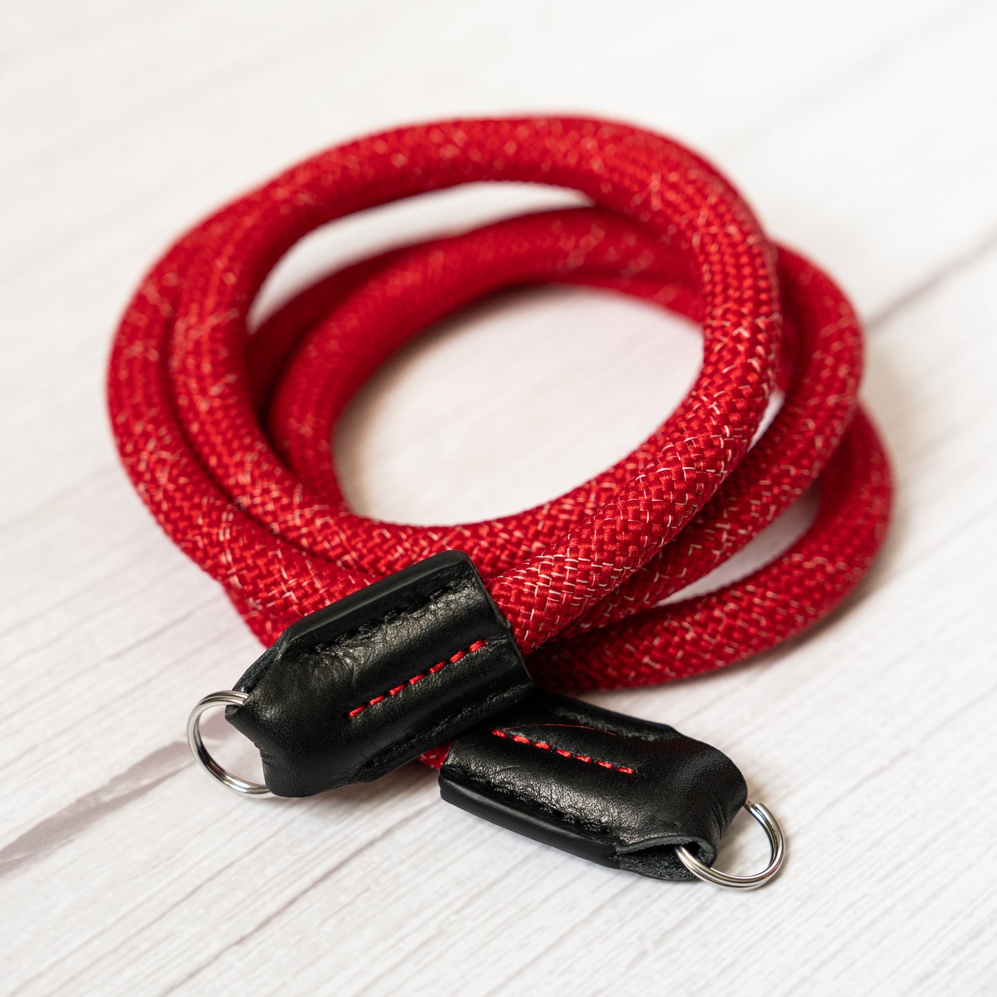ロープ カメラストラップ ハンドメイド フラワー オレンジ レッド 10mm CSC-FORR