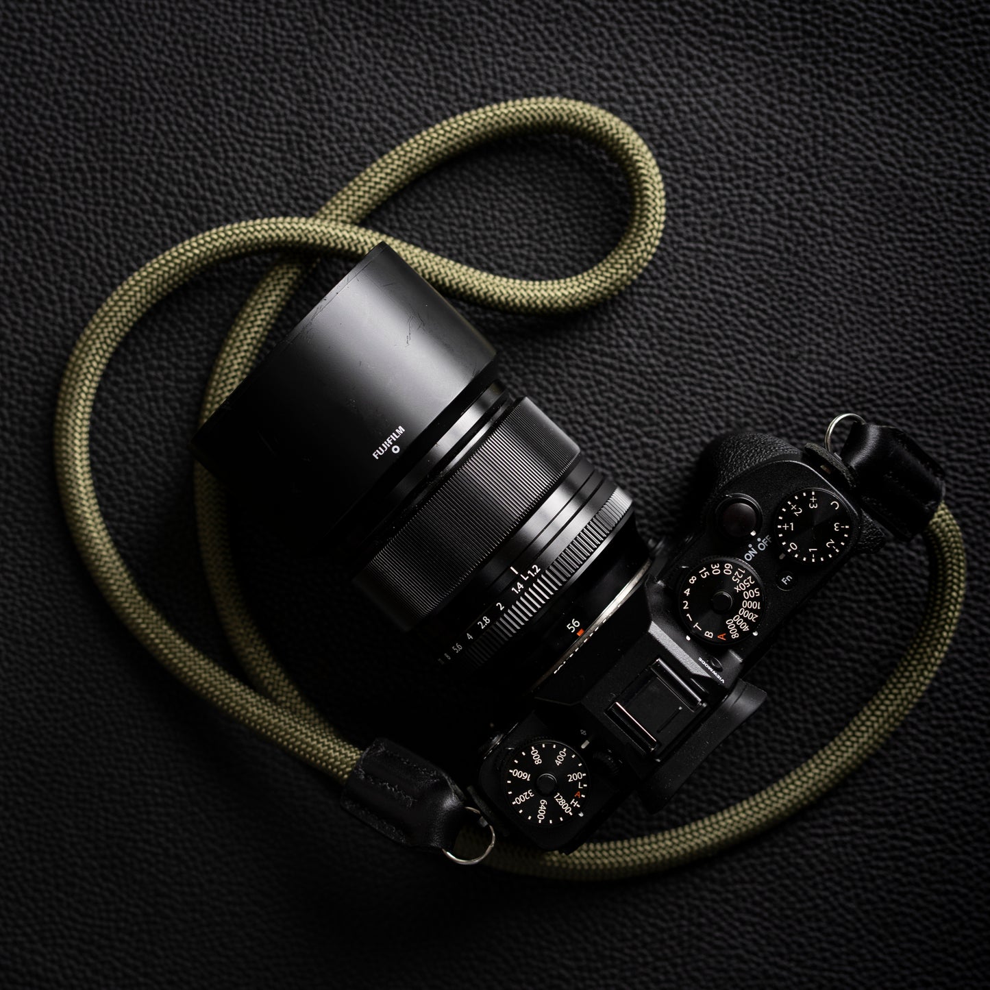 ロープ カメラ ストラップ ハンドメイド ブラック アーミーグリーン 9mm CSC