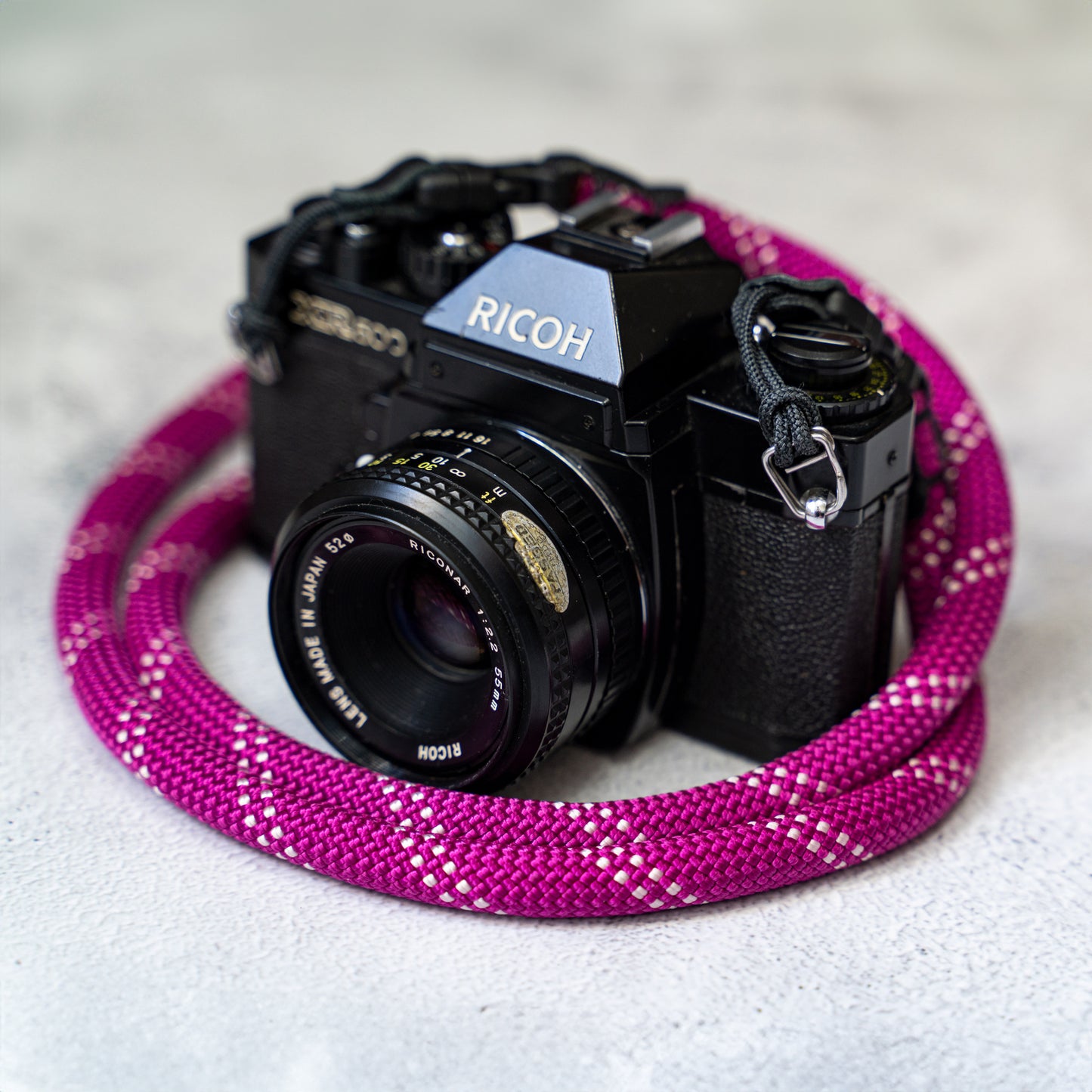 クイックリリースバックル ハンドメイド パープルロープ カメラストラップ 11mm