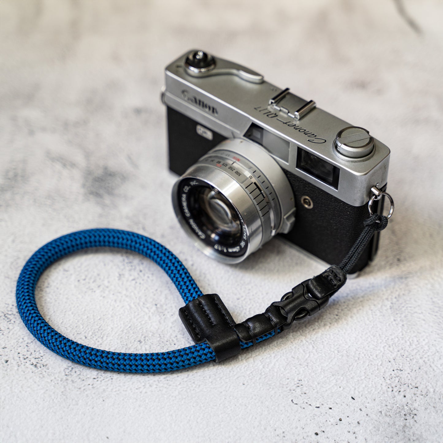 ハンドメイド クイックリリース レザー 9mm ブラック ロープ カメラ リストストラップ FCWS