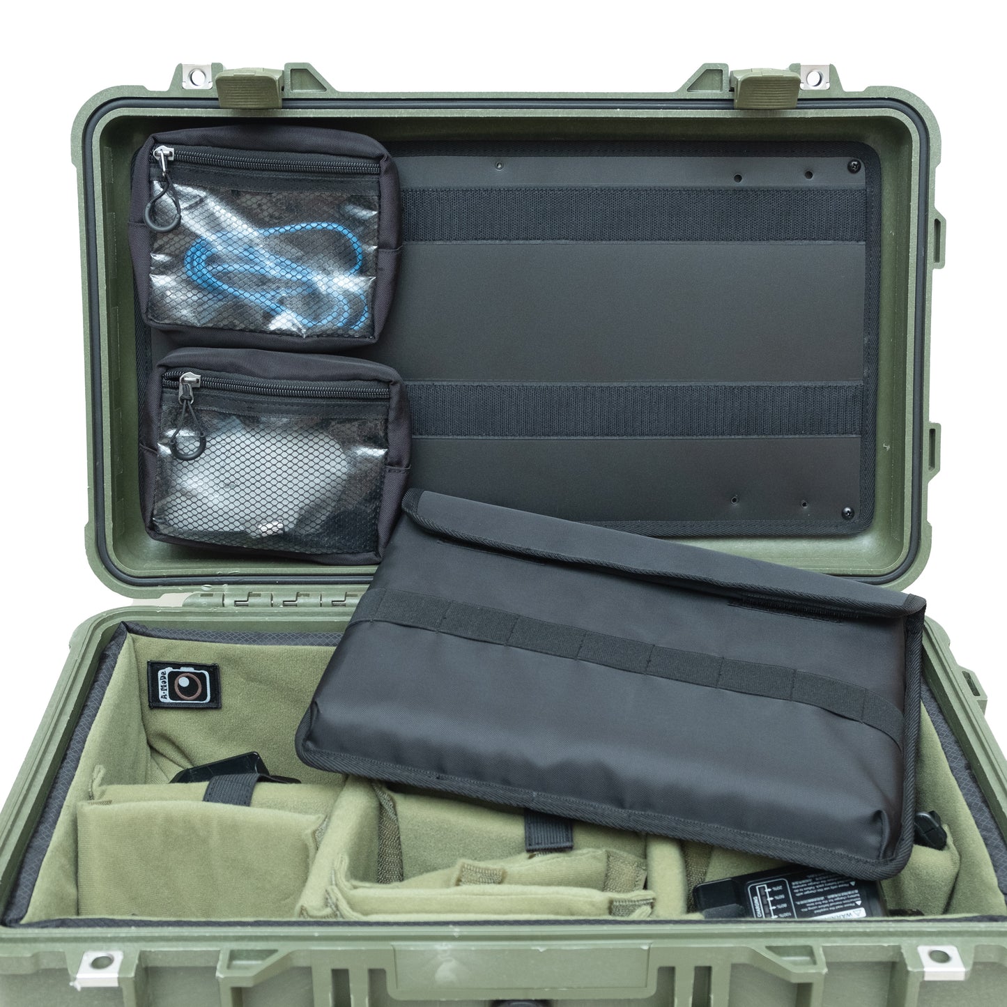 蓋付きオーガナイザー 13インチ 14インチ ノートパソコン用 Peli Pelican1510 1535 Nanuk935 5800 LID1519MCB に適合