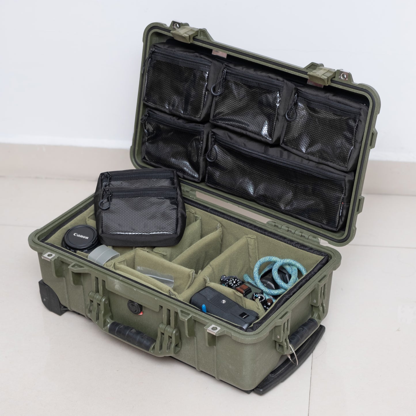 Pelican1510 1535 Nanuk935、LID1519MC7用メッシュ蓋オーガナイザー取り外し可能デザイン