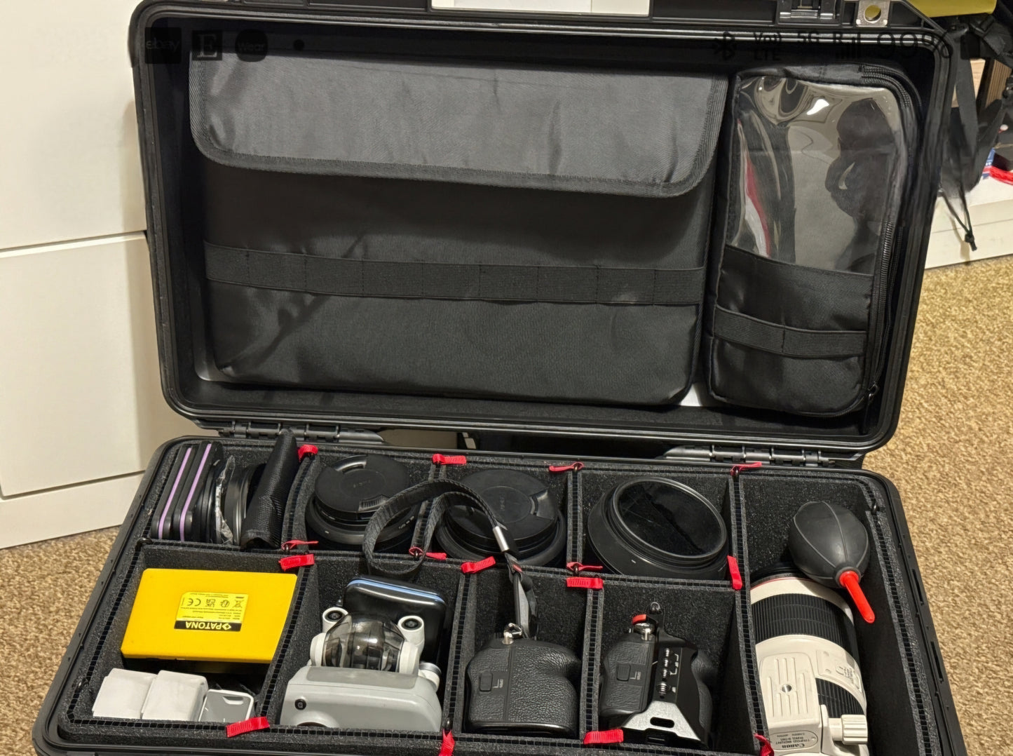 蓋オーガナイザー 15 16インチ ラップトップポーチ Peli Pelican1510 1535 Nanuk935 Lid1519SC に適合
