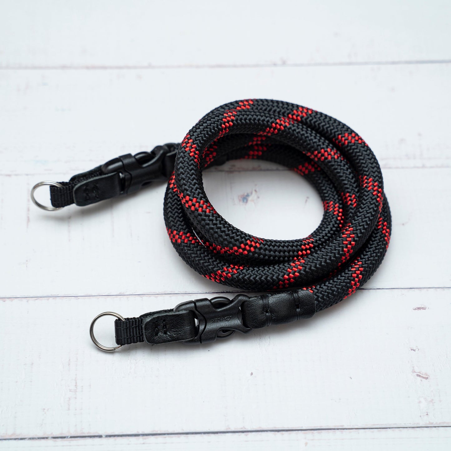 ハンドメイド ブラック レッド 9mm クイックリリース バックル ロープ カメラストラップ FCSC