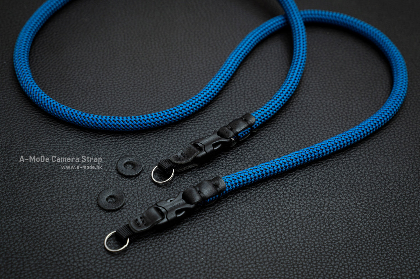 ハンドメイド ブルー ブラック 10mm クイックリリース バックル ロープ カメラ ストラップ FCSC