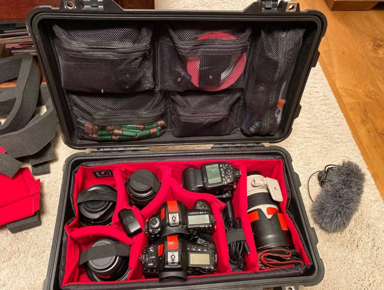 メッシュ蓋オーガナイザー Peli Pelican 1510 1535 Nanuk935 LID1519C に適合