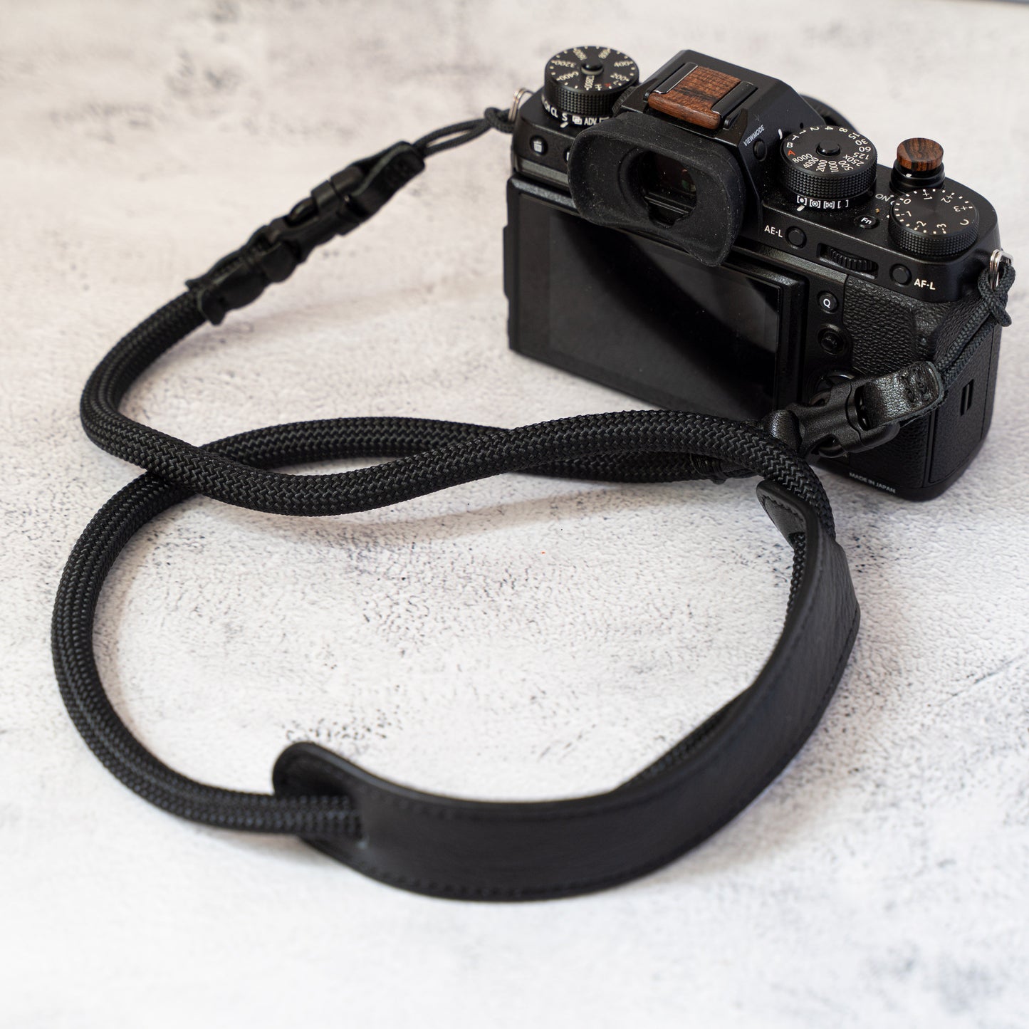 ハンドメイド ブラック 9mm クイックリリースバックル ロープ カメラストラップ FXCSC