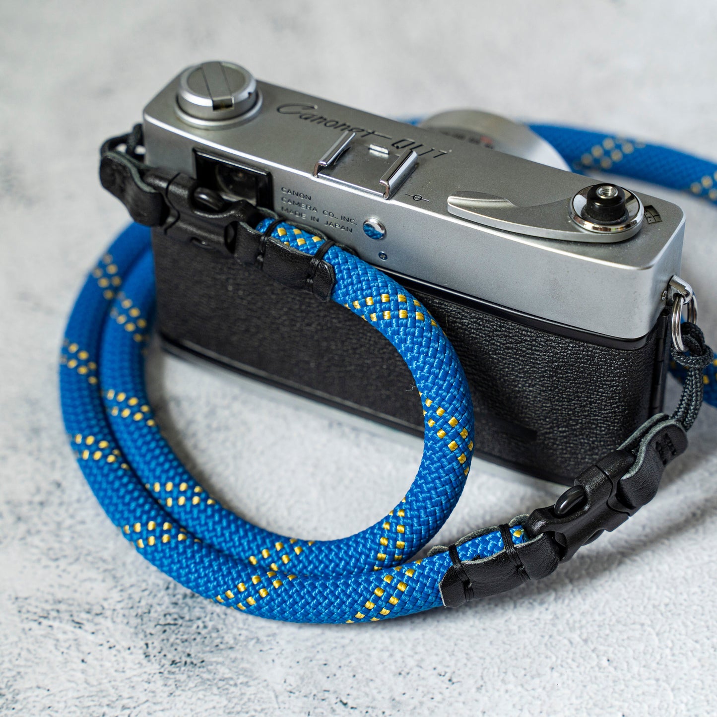 クイックリリースバックル ハンドメイド ブルーロープ カメラストラップ 11mm FCSC-BY