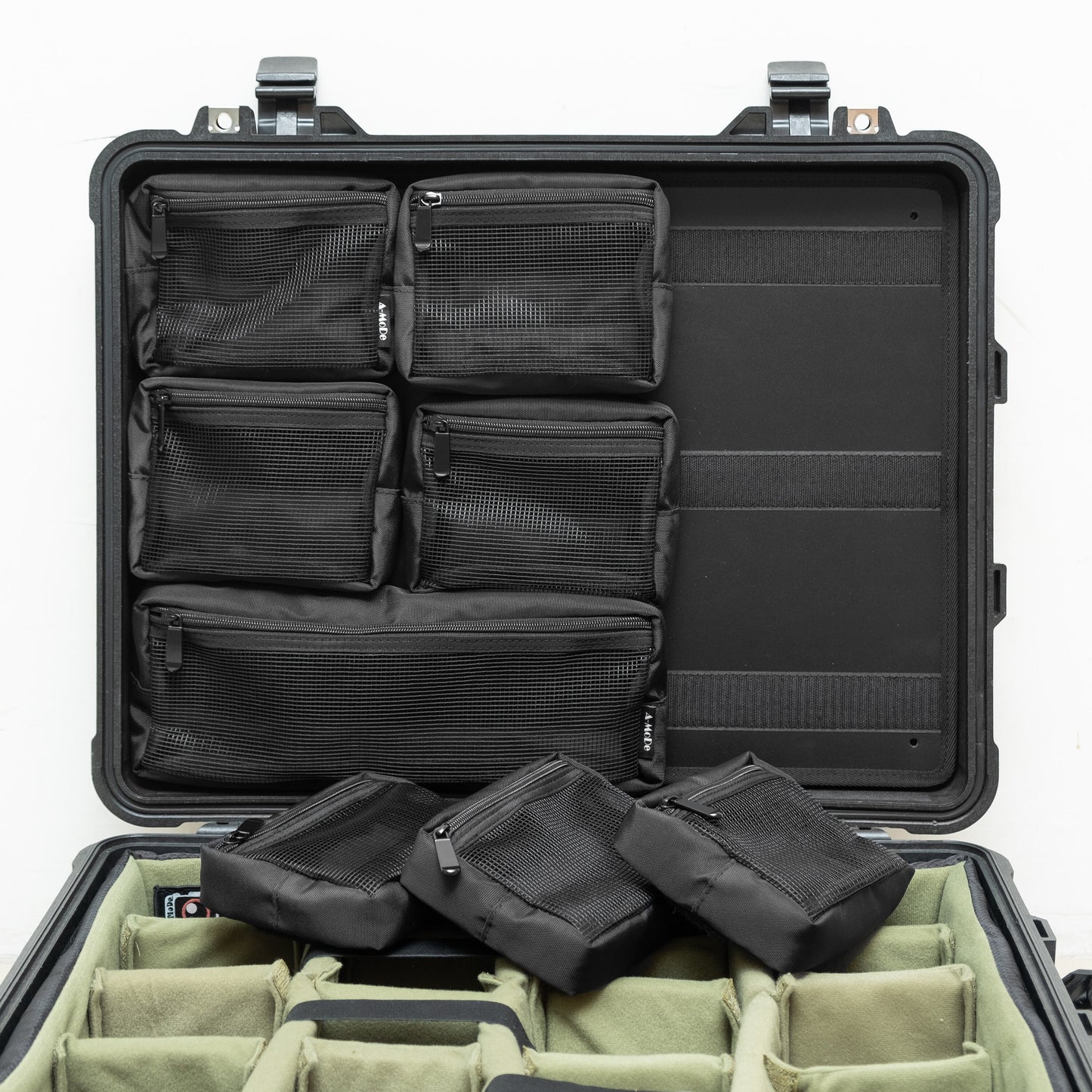 Pelican1560 Peli1 LID1560MC8 用メッシュ蓋オーガナイザー 取り外し可能デザイン