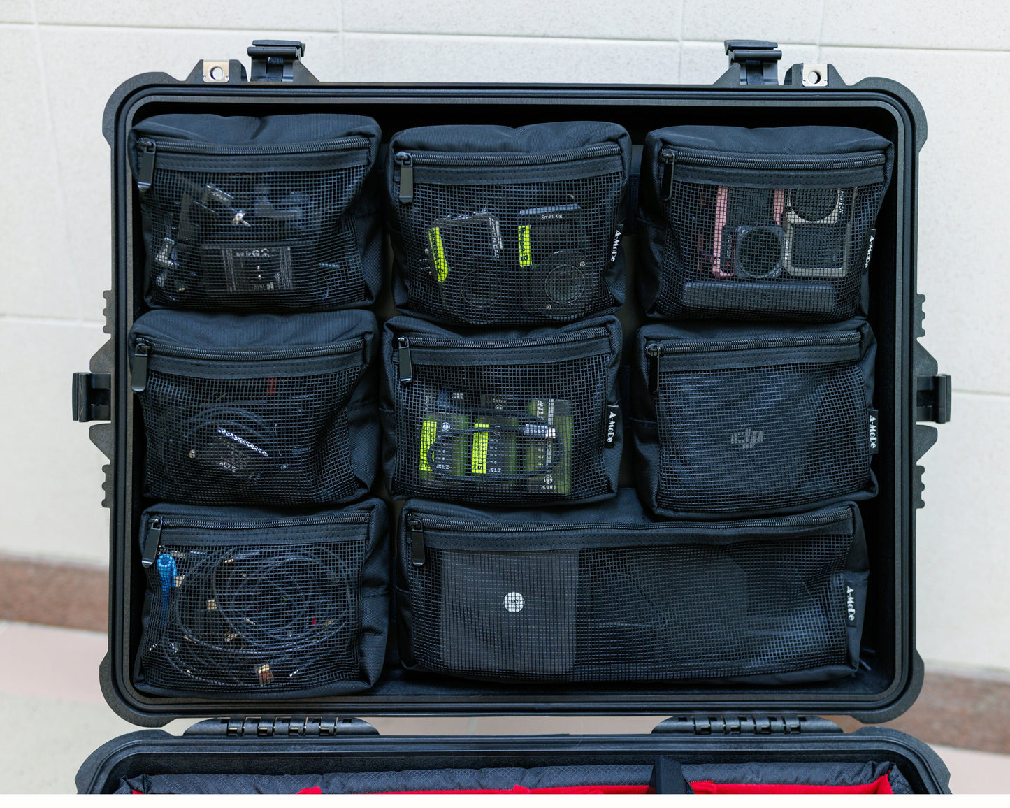 Pelican1560 Peli1 LID1560MC8 用メッシュ蓋オーガナイザー 取り外し可能デザイン