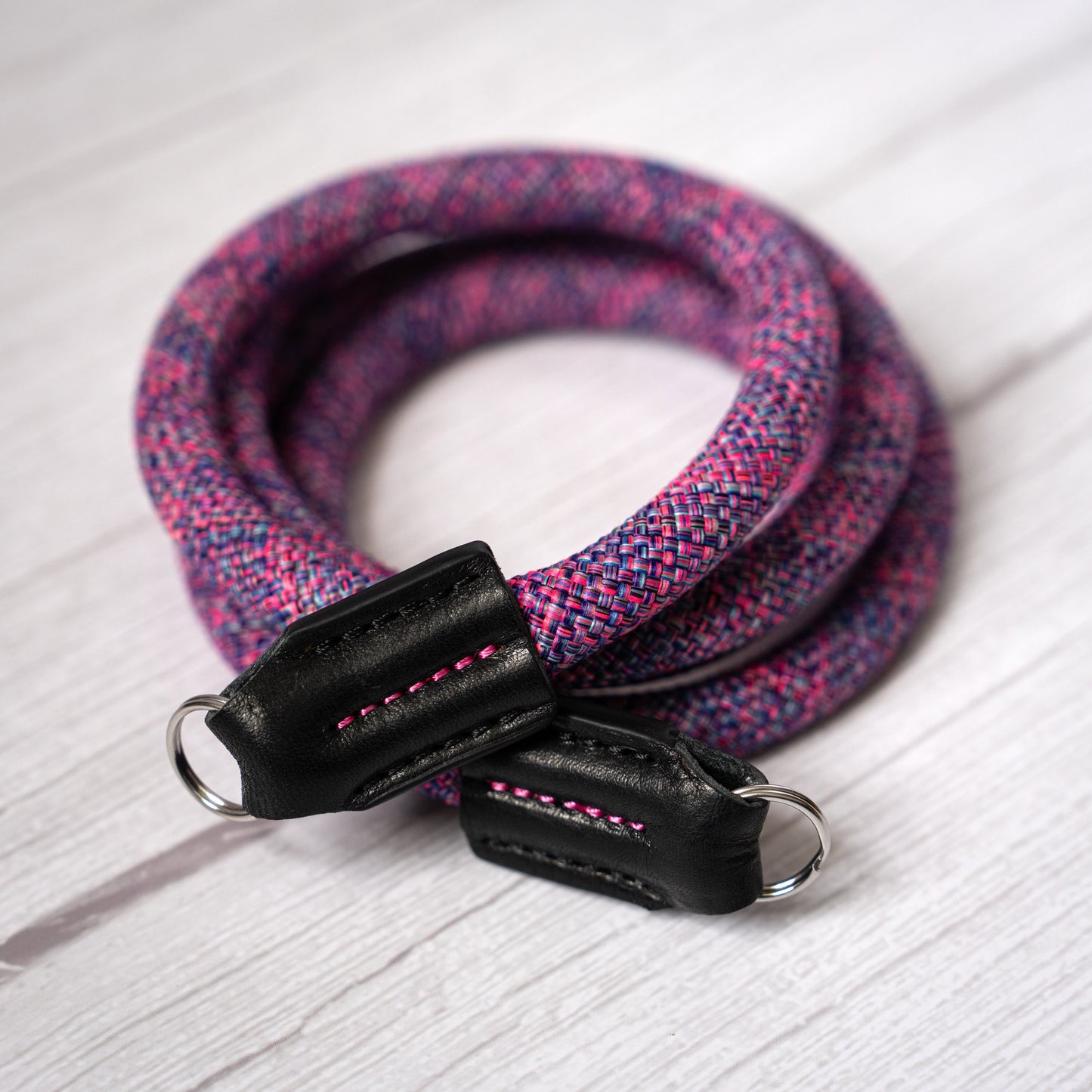 ロープ カメラストラップ ハンドメイド フラワー ローズ レッド ブルー 10mm CSC-FRRB