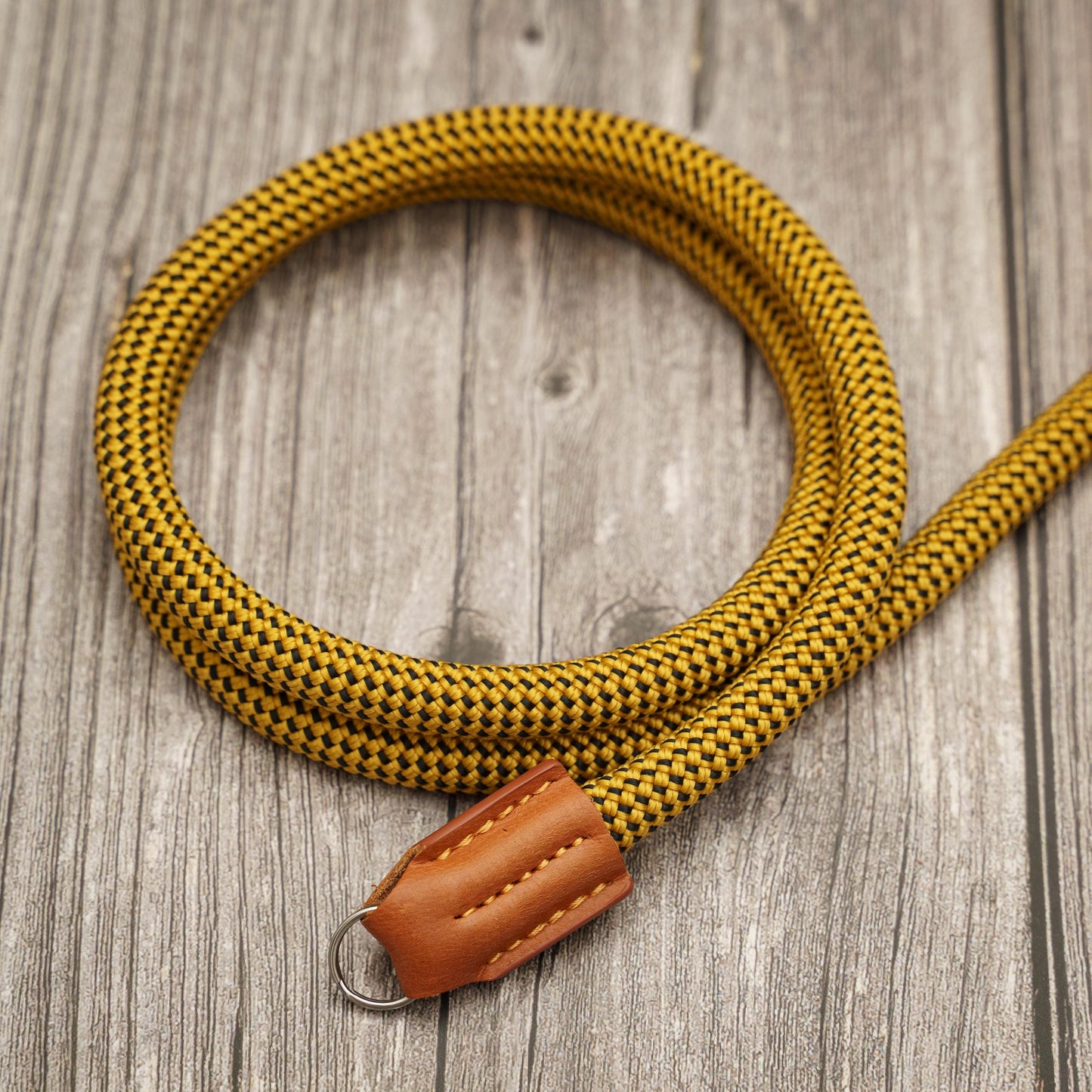 ロープ カメラ ストラップ ハンドメイド イエロー ブラック 10mm CSC