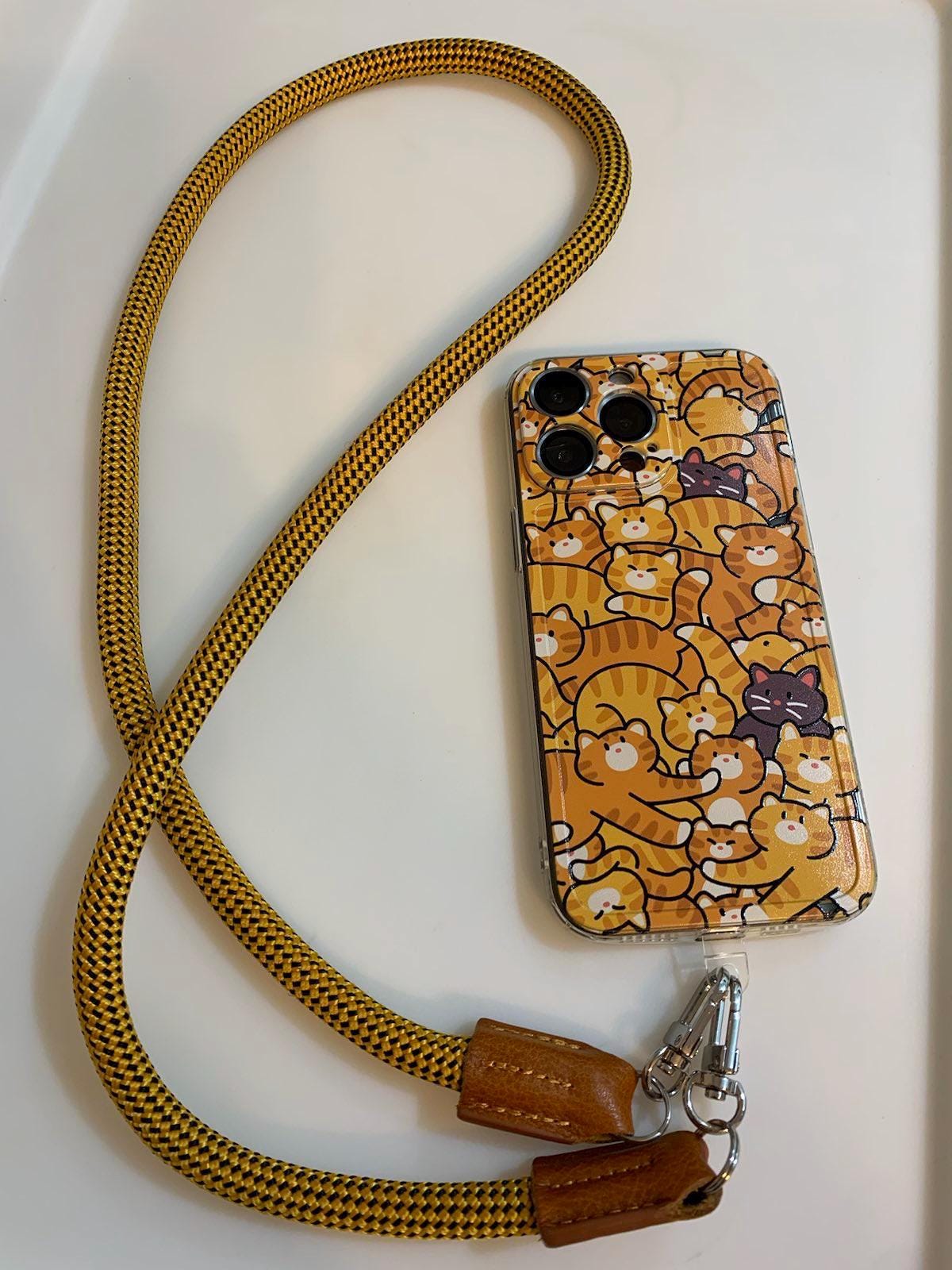 ロープ カメラ ストラップ ハンドメイド イエロー ブラック 10mm CSC