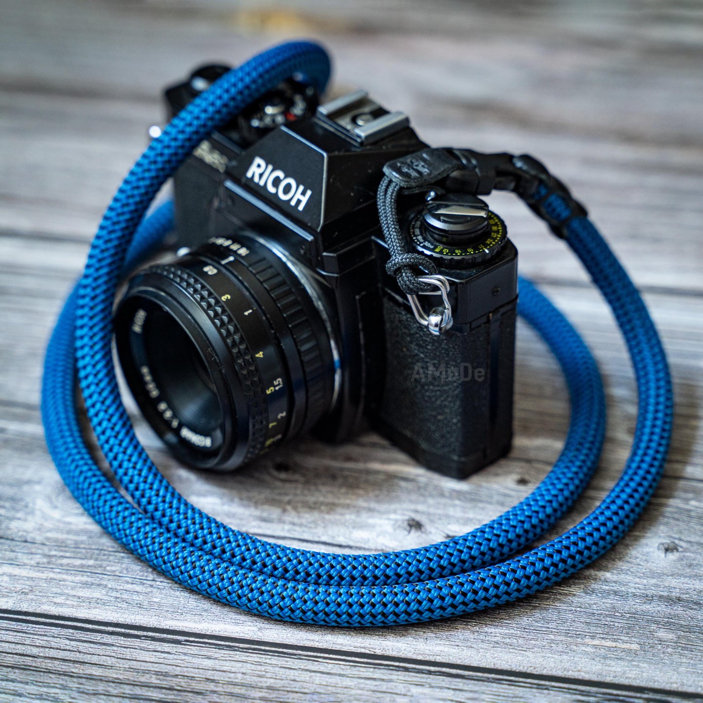 クイックリリースバックル イエロー ブラック ハンドメイド 10mm クライミングロープ カメラストラップ