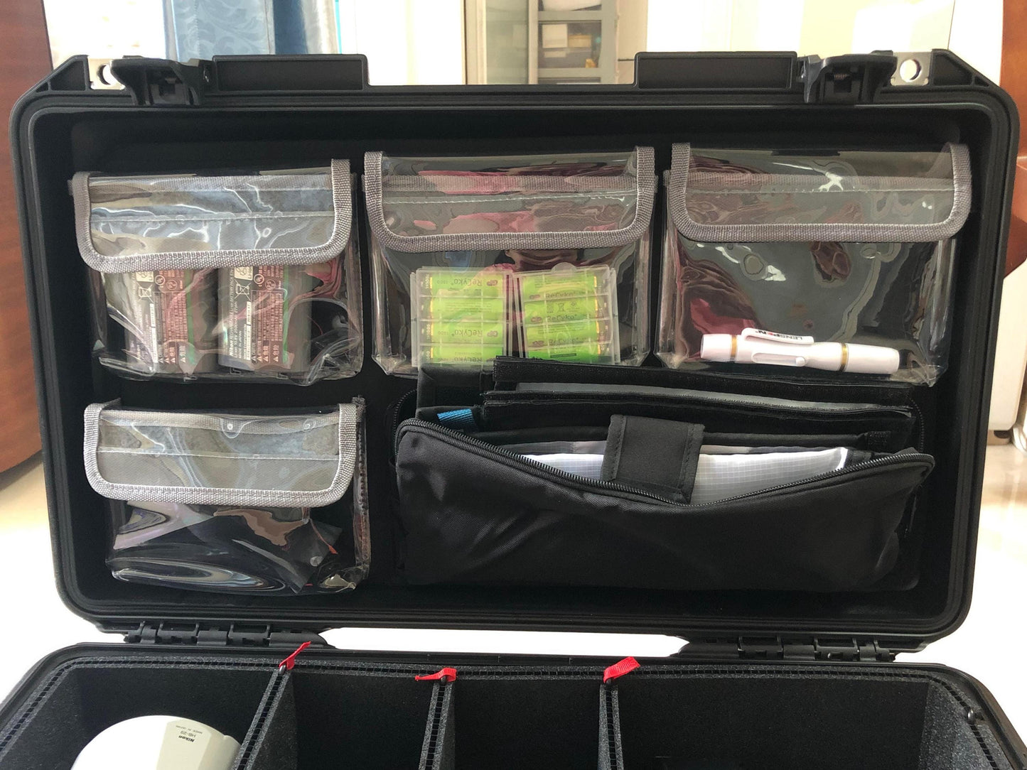 蓋オーガナイザー 4つの透明TPUポケット Peli Pelican1510 1535 Nanuk935 5800 LID1519Aに適合