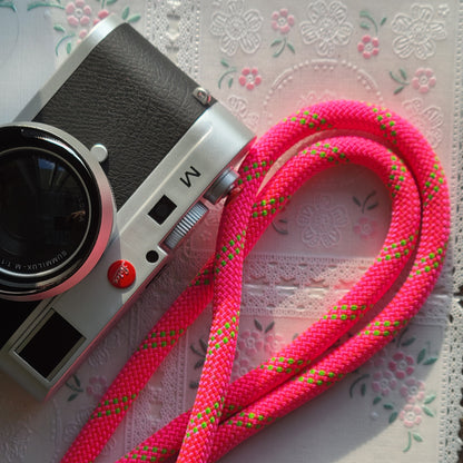 Quick Release Buckle HandMade Pink Rope Camera Strap 10mm