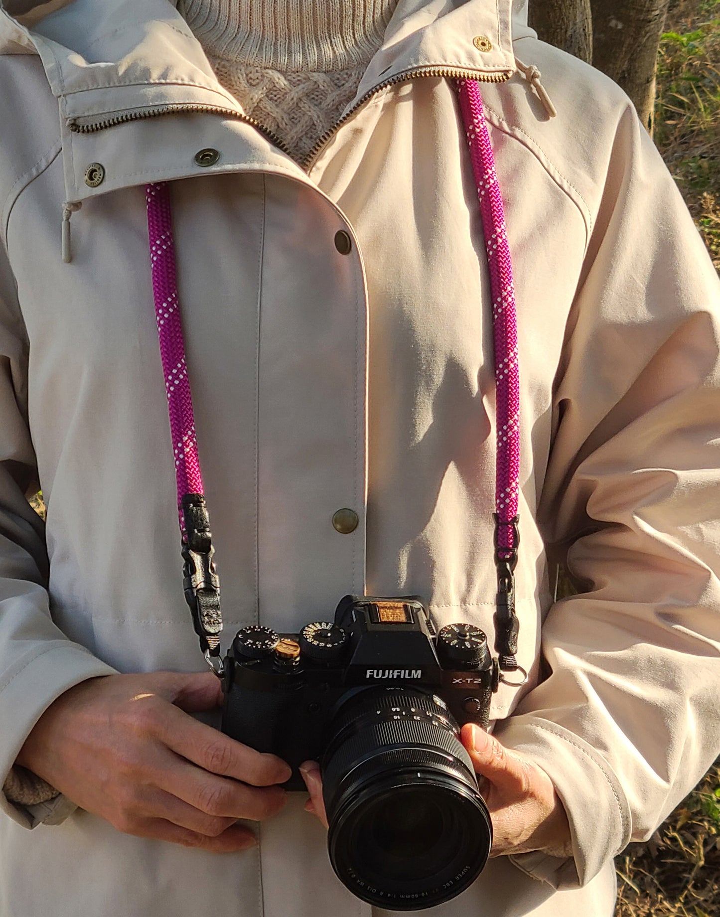 Quick Release Buckle HandMade Purple Rope Camera Strap 11mm