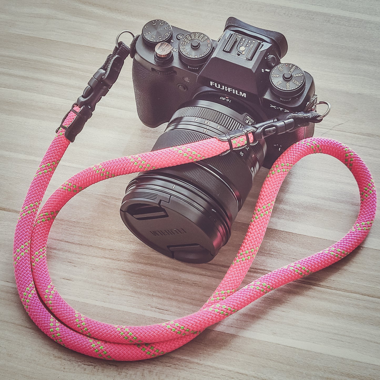 Quick Release Buckle HandMade Pink Rope Camera Strap 10mm