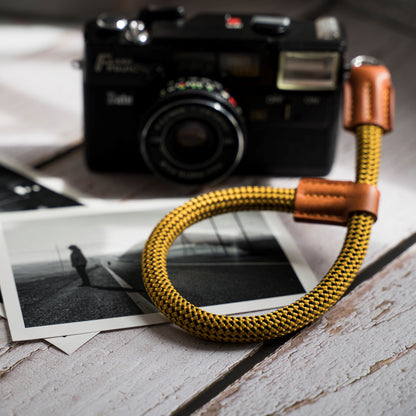 Leather Ropes Camera wrist strap HandMade 9mm Yellow Rope Camera Strap CWS-YE