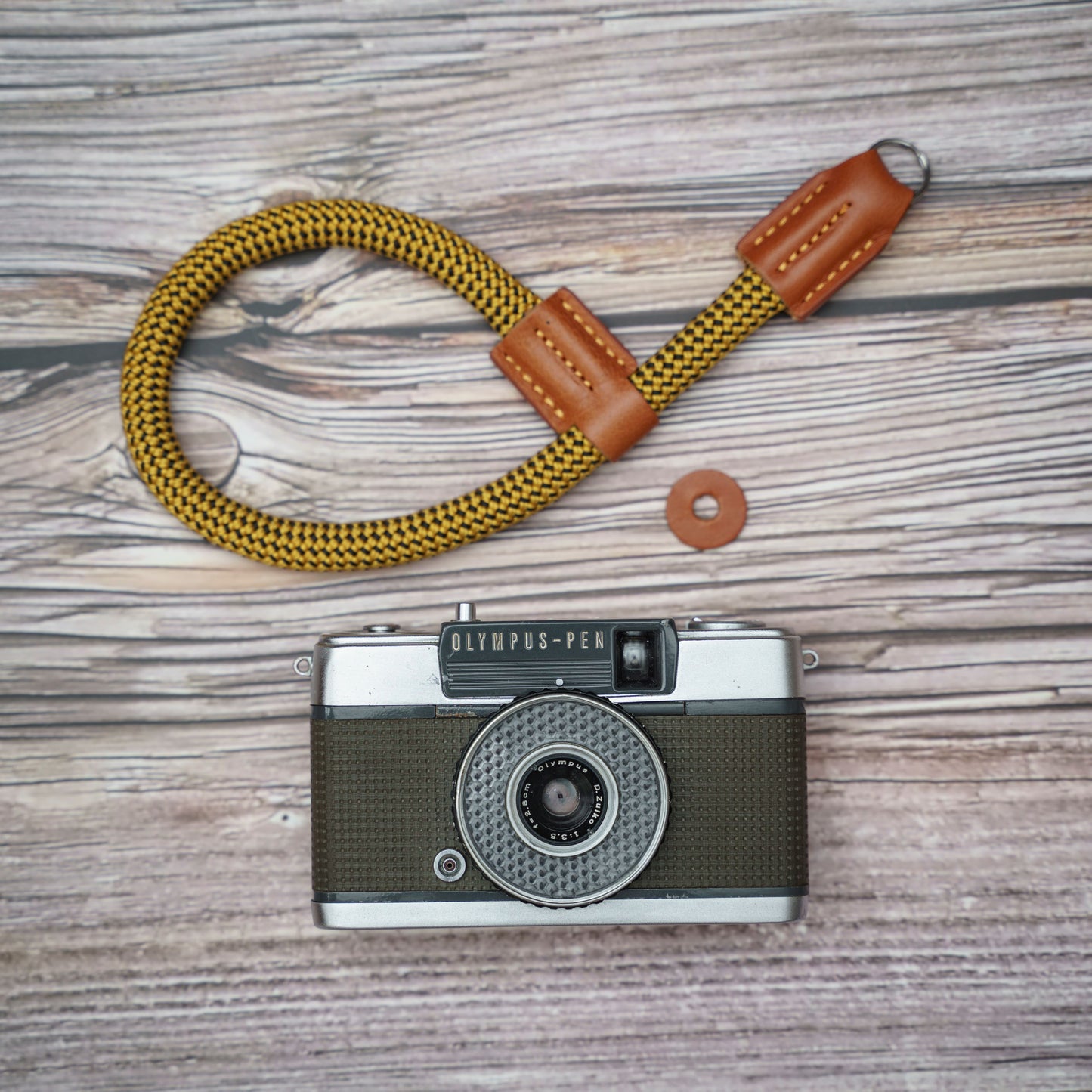 Leather Ropes Camera wrist strap HandMade 9mm Yellow Rope Camera Strap CWS-YE