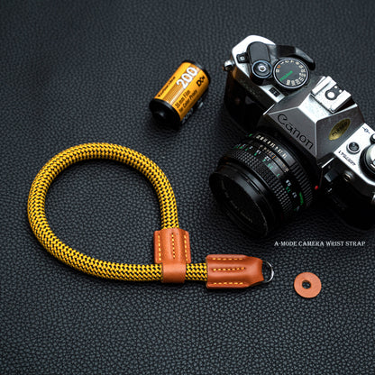 Leather Ropes Camera wrist strap HandMade 9mm Yellow Rope Camera Strap CWS-YE