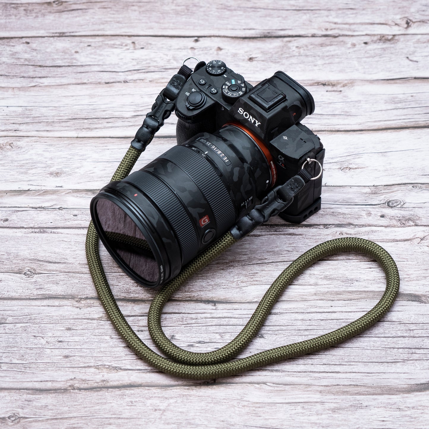 Quick Release Buckle HandMade Army Green 9mm Rope Camera Strap