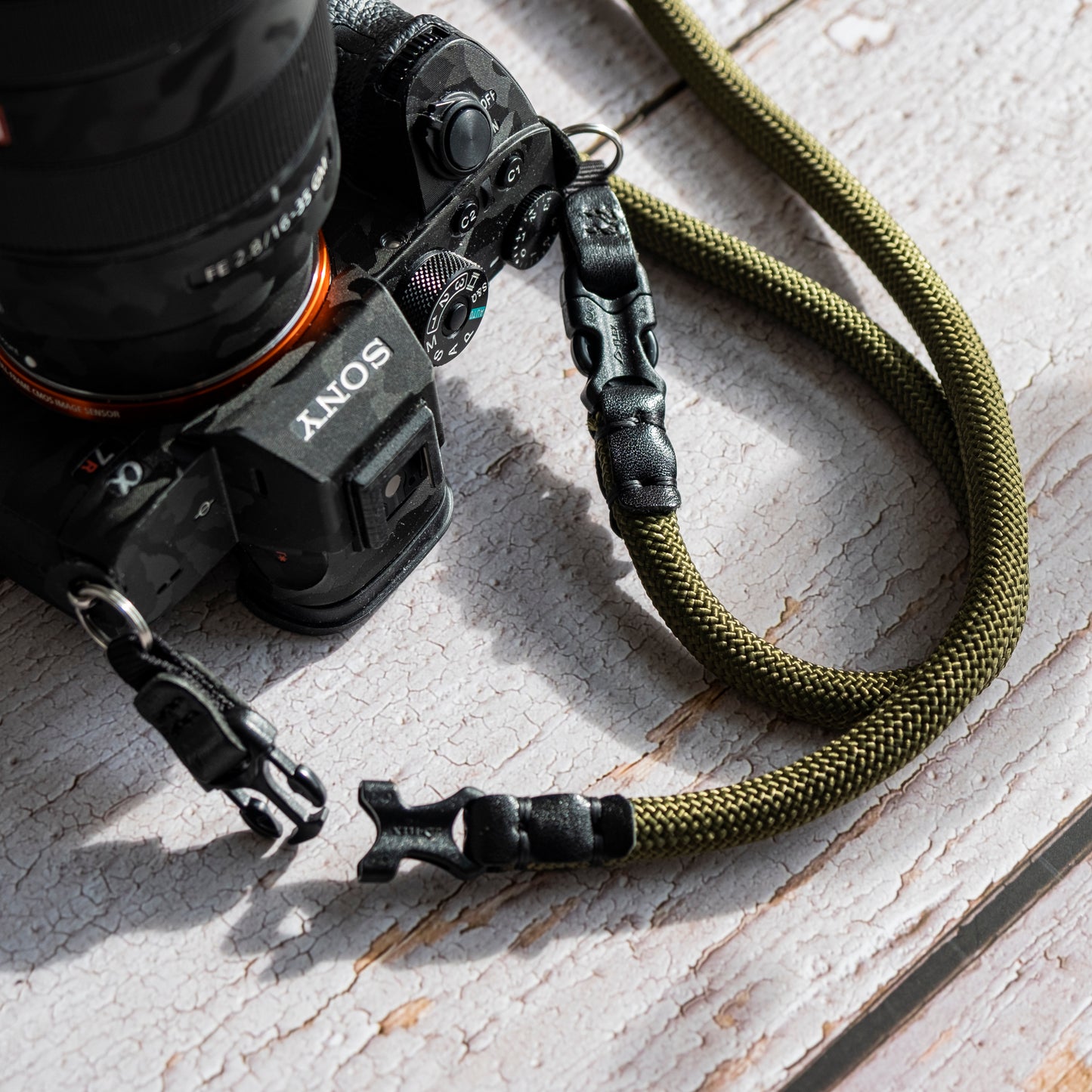 Quick Release Buckle HandMade Army Green 9mm Rope Camera Strap