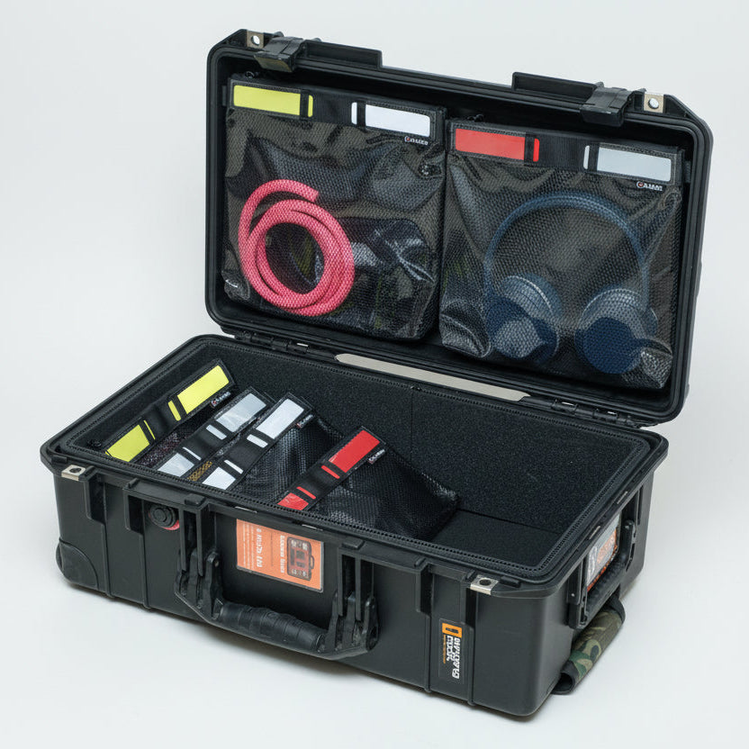 Lid Organizer two Large Film Mesh Pouches Fits Peli Pelican1510