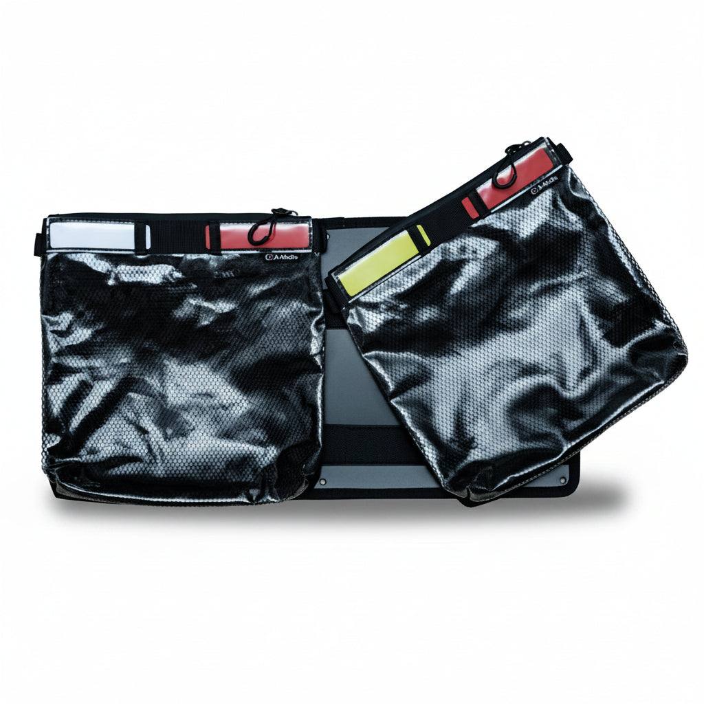 Lid Organizer two Large Film Mesh Pouches Fits Peli Pelican1510 1535 Nanuk935