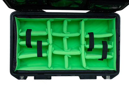 Lime Green Padded divider set fit Pelican1510 IM2500 Peli Cases Apache5800 ( Special Limited Edition Version)
