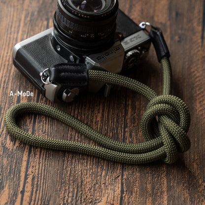 Rope Camera Strap HandMade Black Army Green 9mm CSC