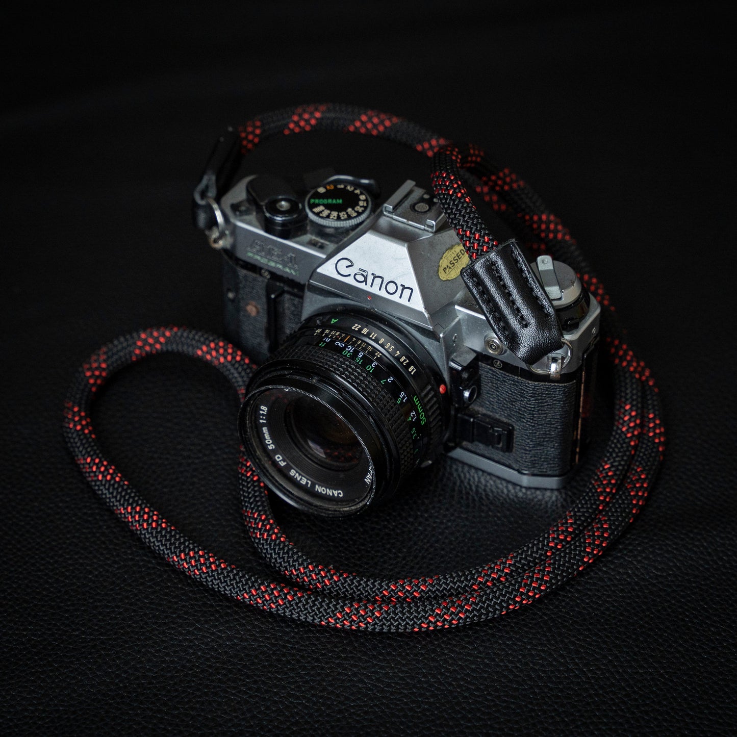 Rope Camera Strap HandMade BlackRed 9mm CSC