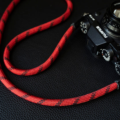 Rope Camera Strap HandMade RedBlack 9mm CSC