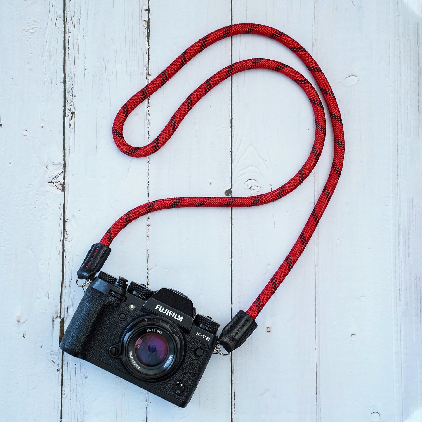 Rope Camera Strap HandMade RedBlack 9mm CSC