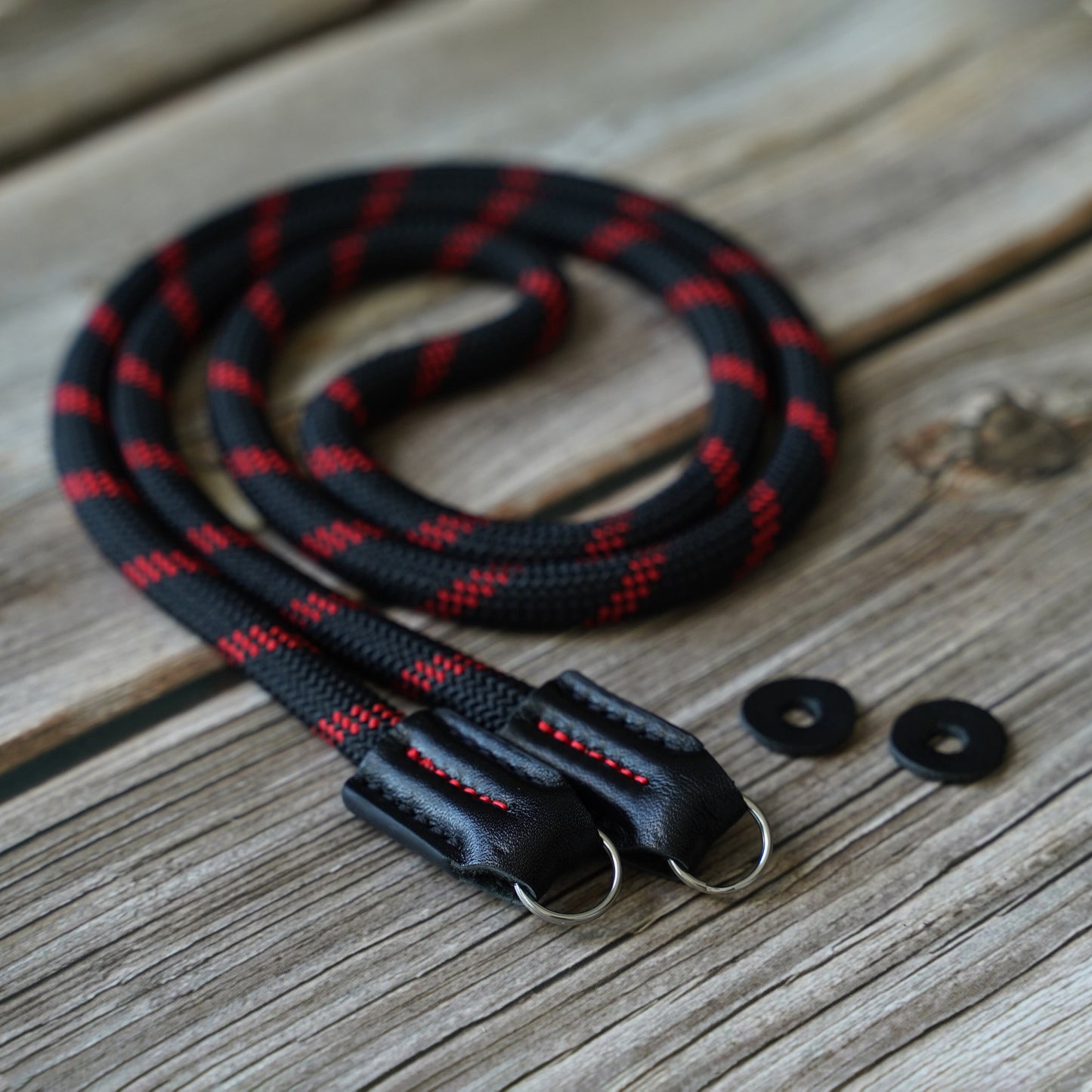 Rope Camera Strap HandMade BlackRed 9mm CSC