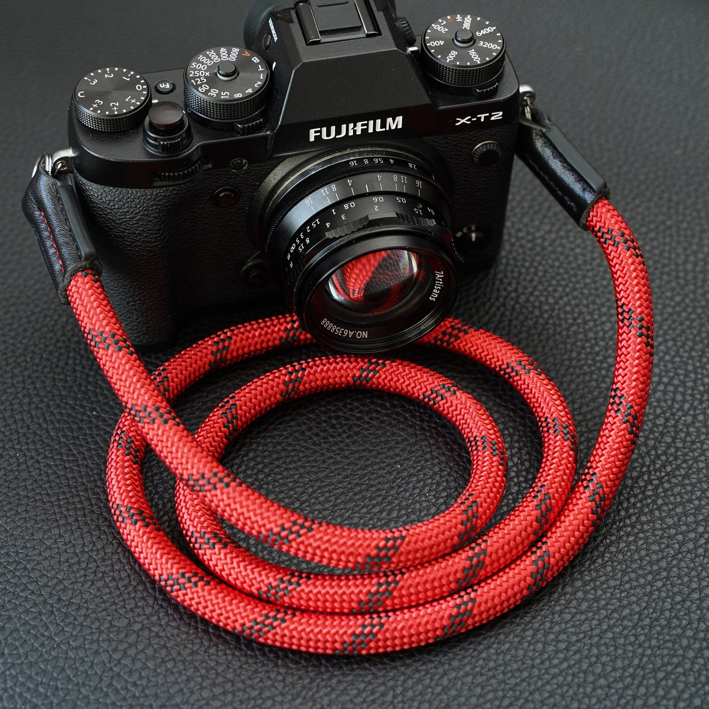 Rope Camera Strap HandMade RedBlack 9mm CSC