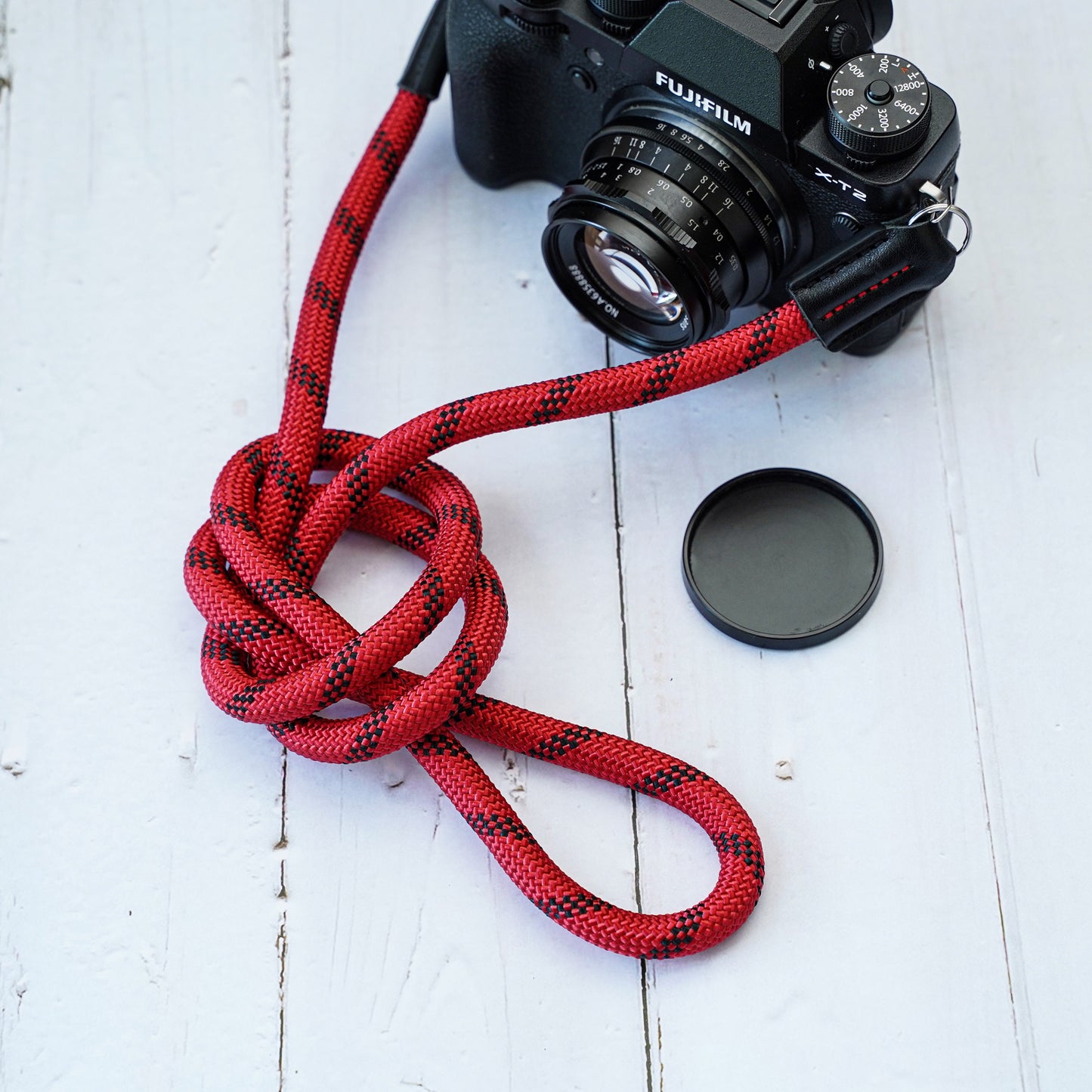 Rope Camera Strap HandMade RedBlack 9mm CSC