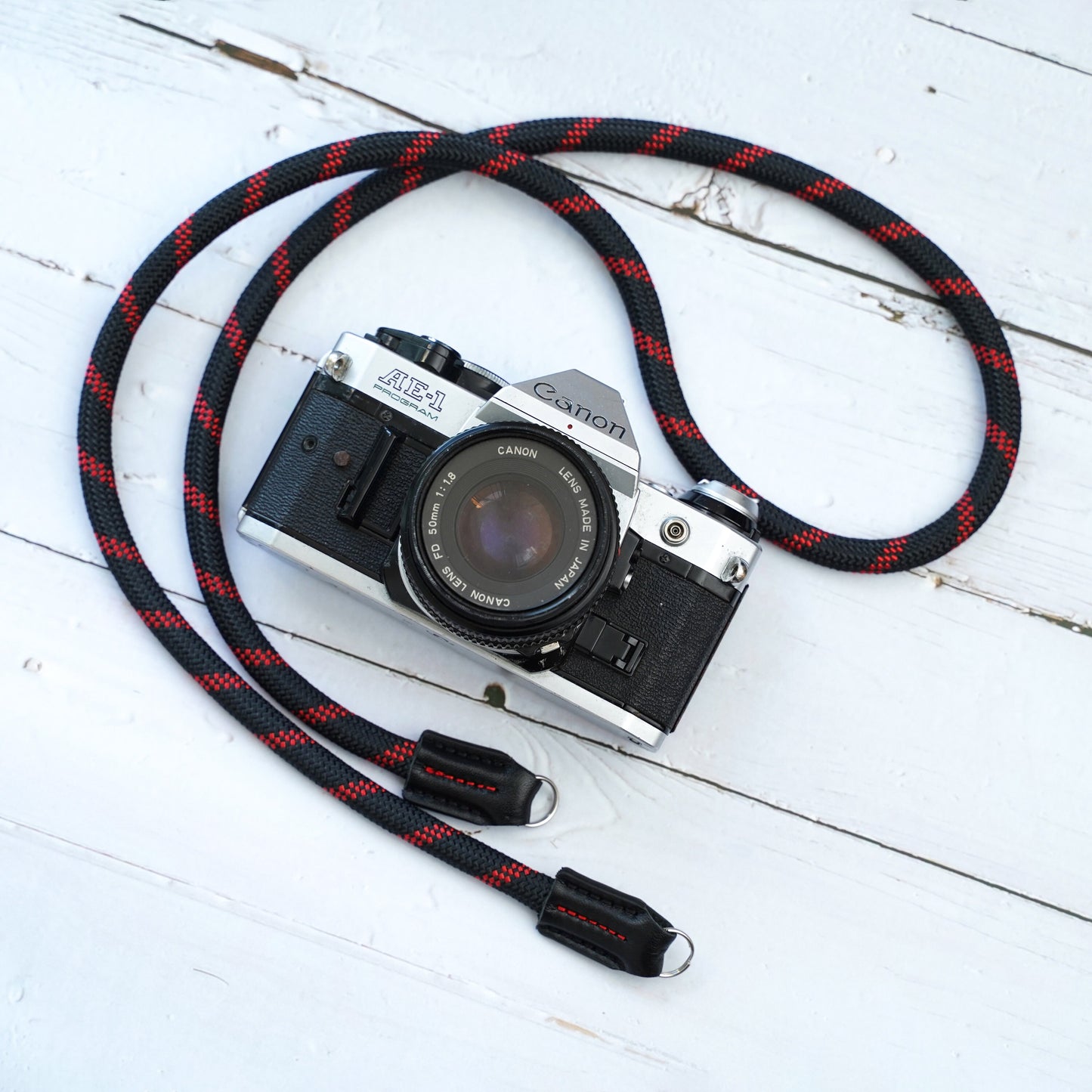 Rope Camera Strap HandMade BlackRed 9mm CSC