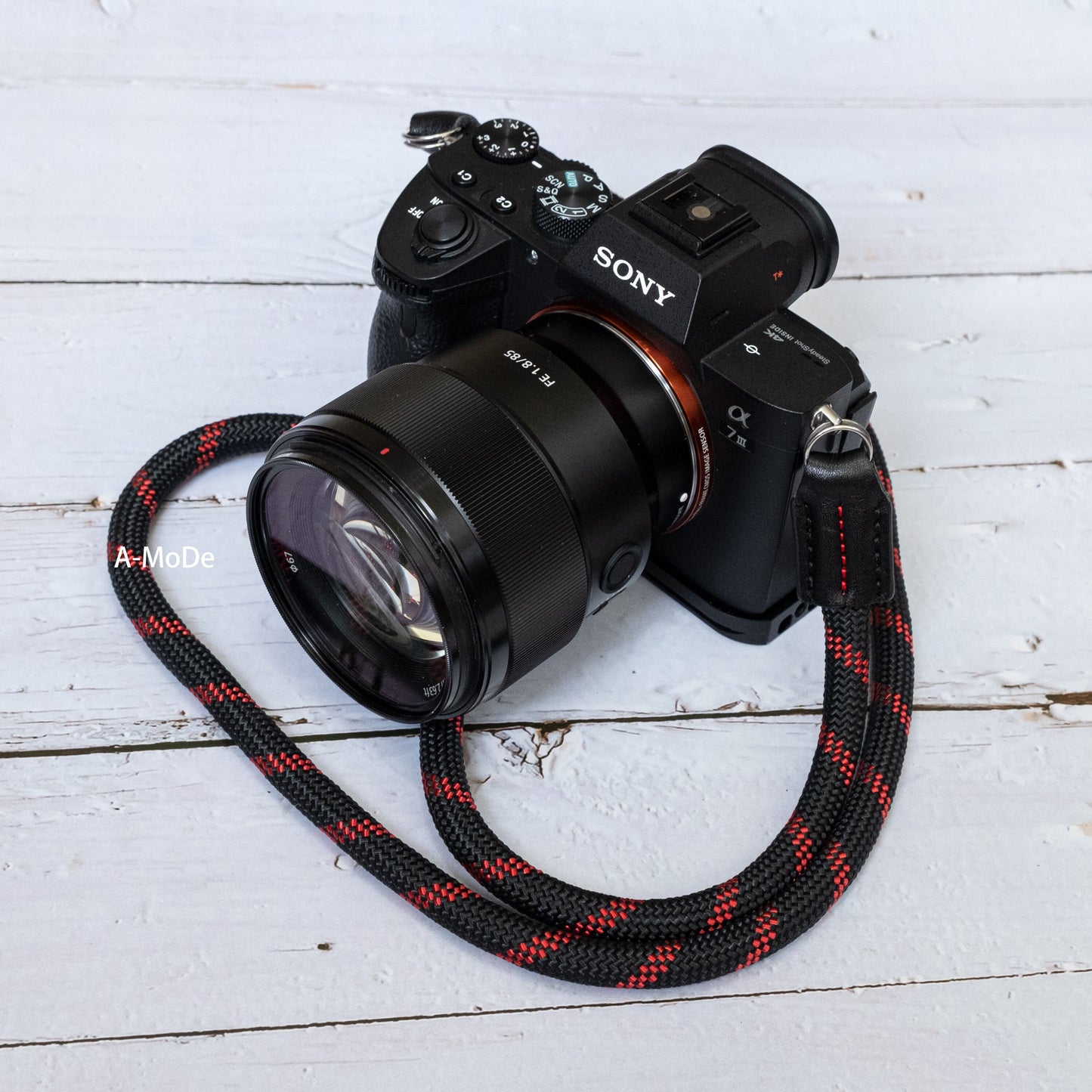 Rope Camera Strap HandMade BlackRed 9mm CSC