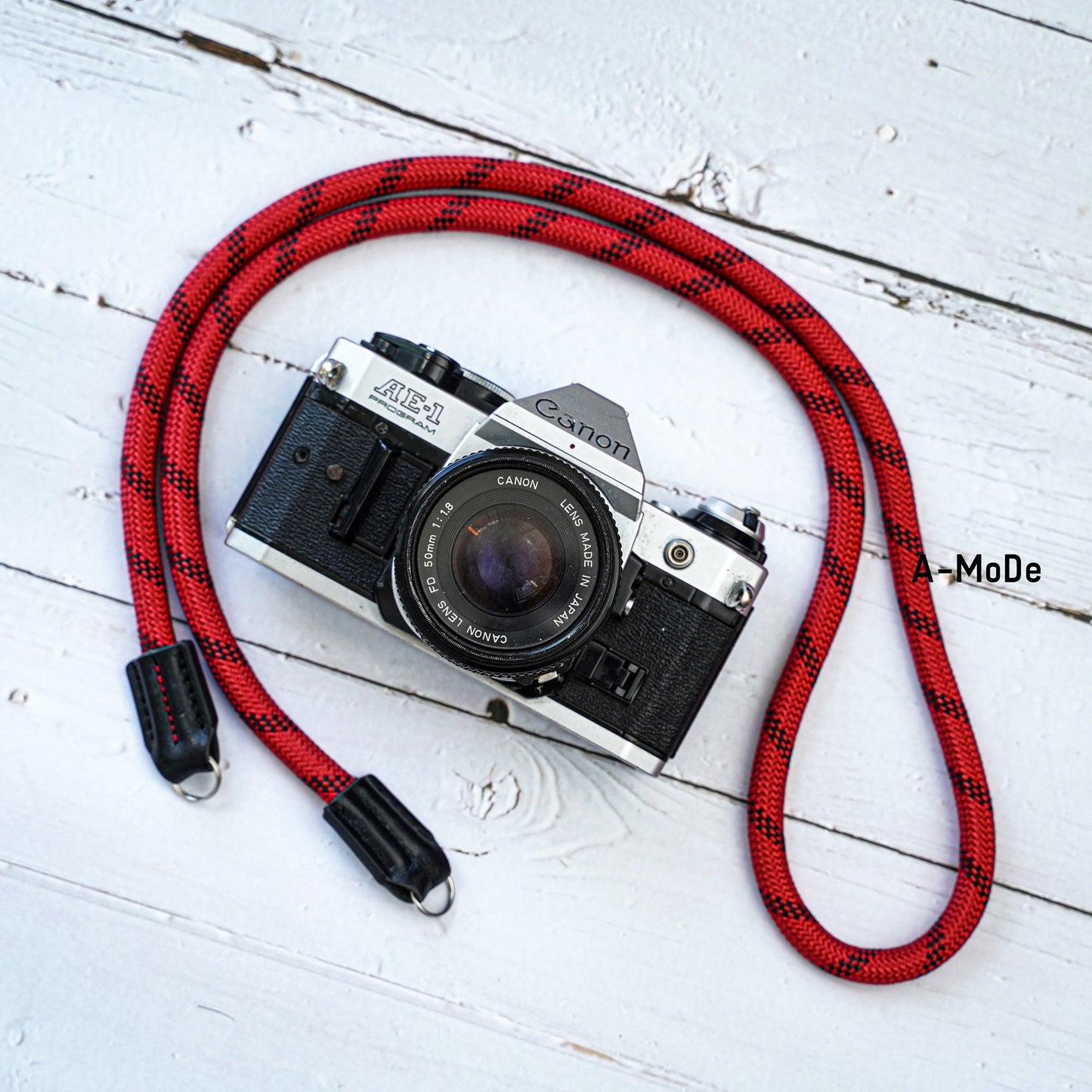 Rope Camera Strap HandMade RedBlack 9mm CSC