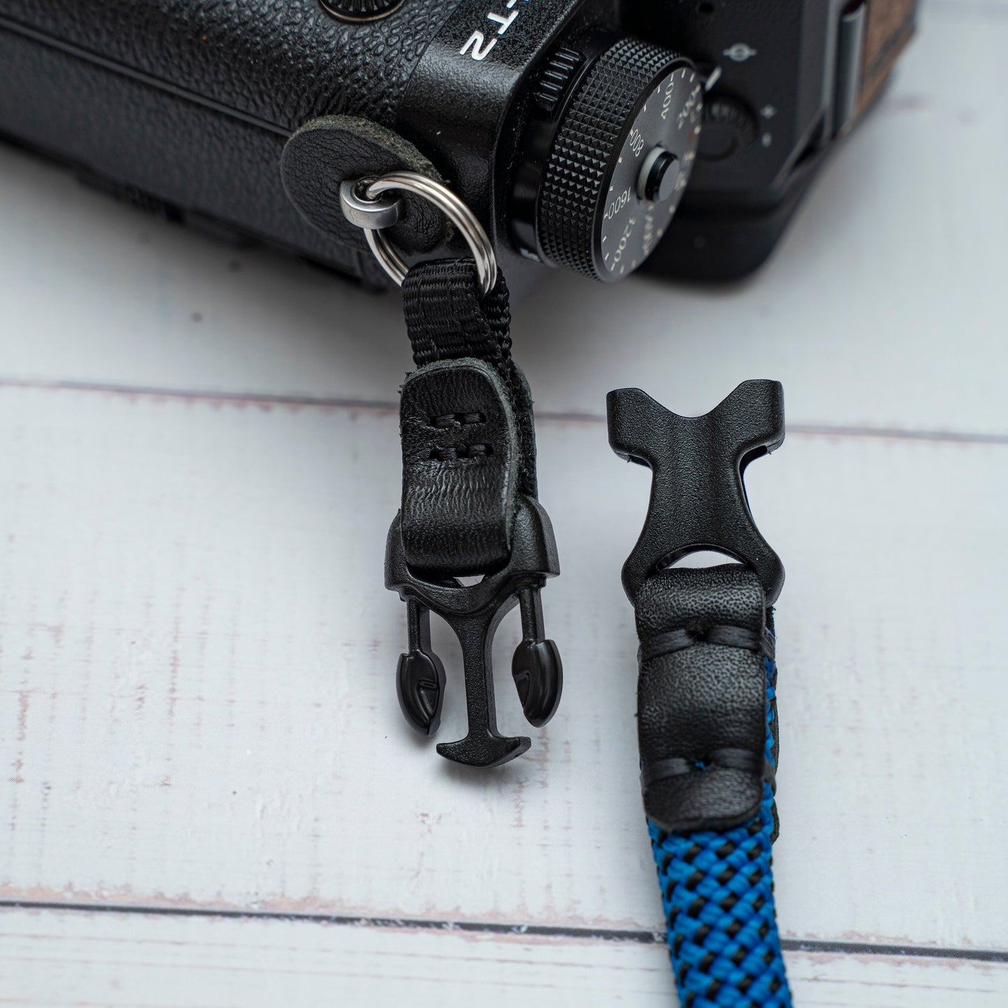 HandMade Quick release Leather 9mm Blue Rope Camera wrist strap FCWS-BB