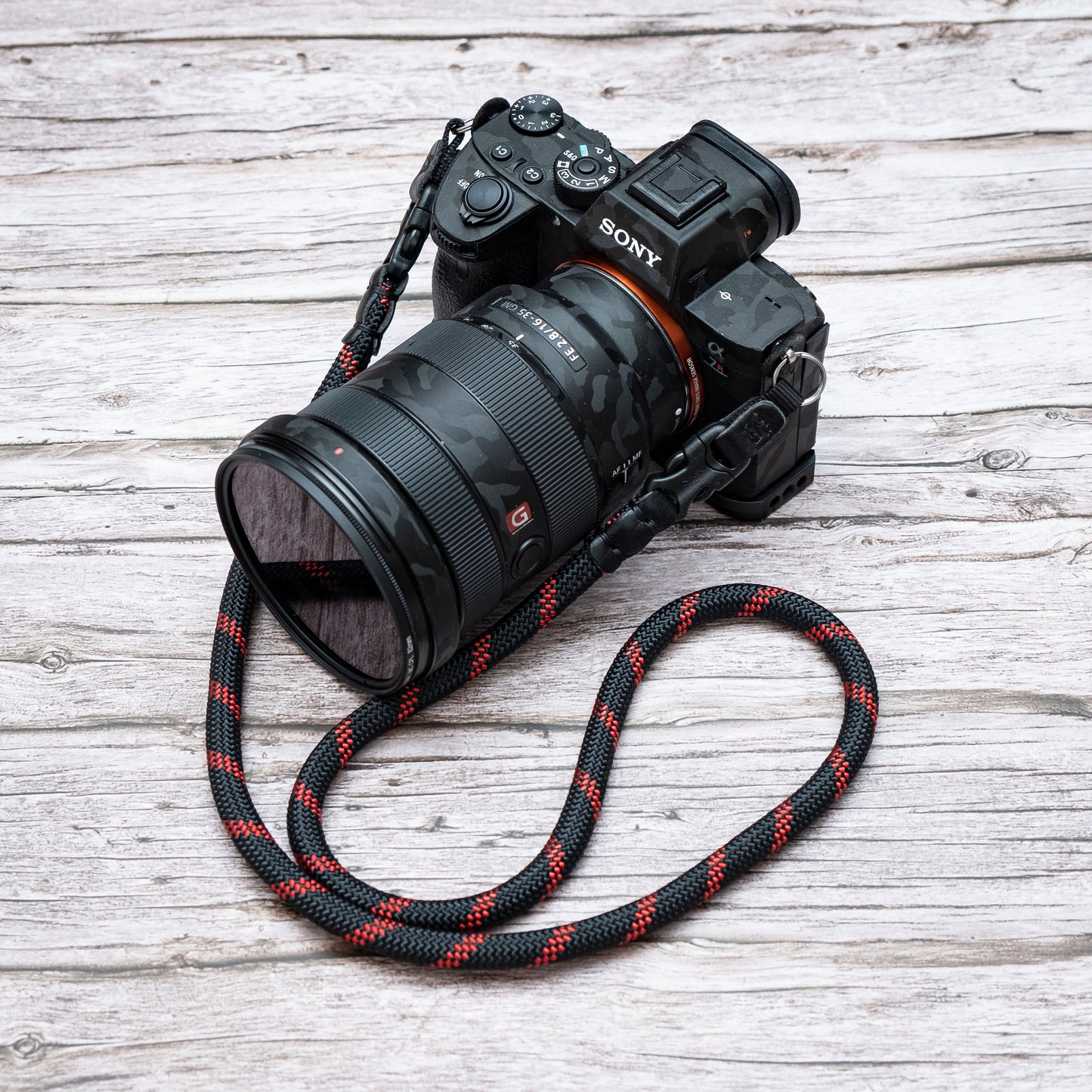 HandMade Black Red 9mm Quick Release Buckle Rope Camera Strap FCSC