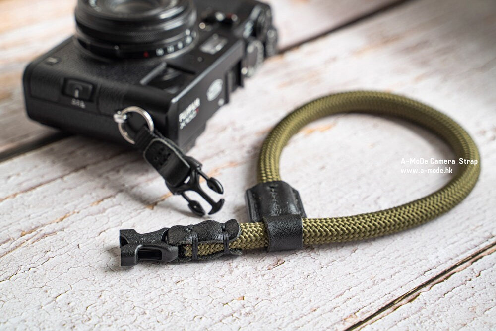 HandMade Quick release Leather Army Green Rope Camera wrist strap FCWS-AG