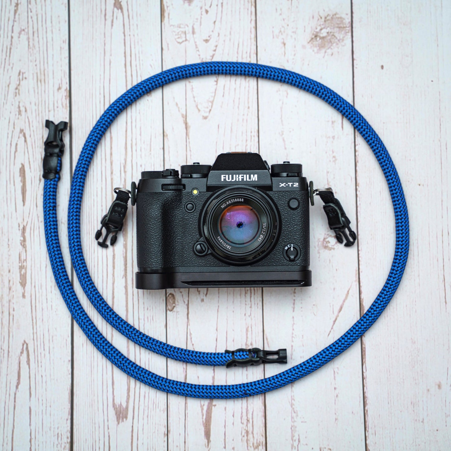 HandMade blue Black 10mm Quick Release Buckle Rope Camera Strap FCSC