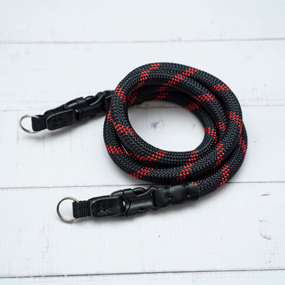 HandMade Black Red 9mm Quick Release Buckle Rope Camera Strap FCSC