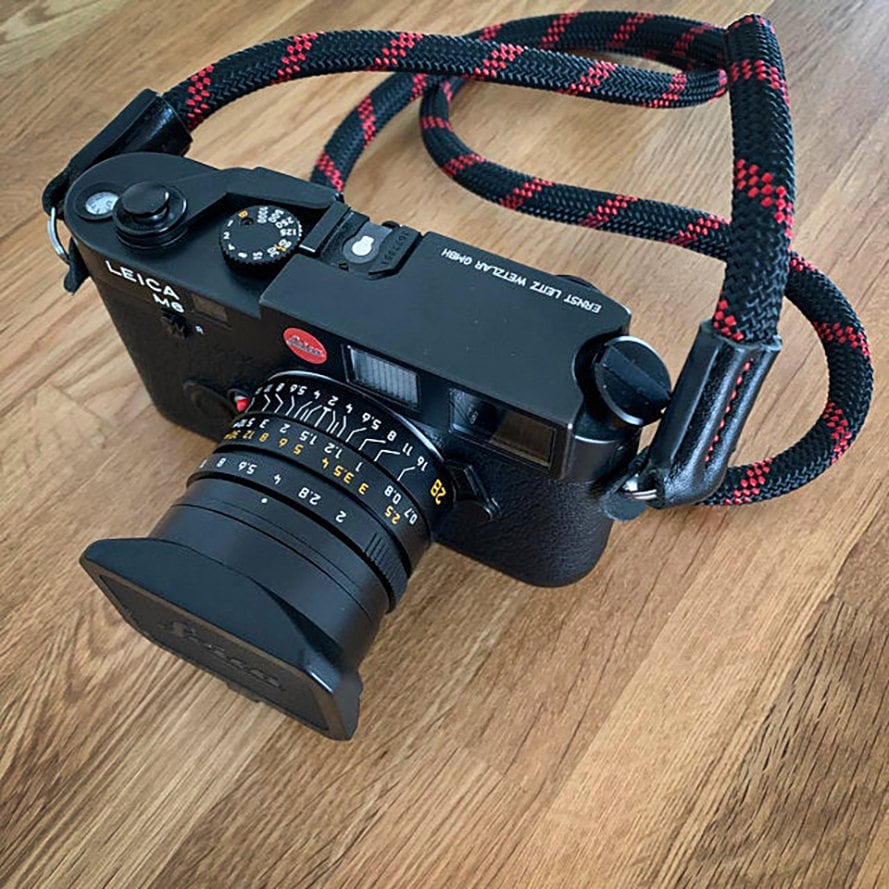 Rope Camera Strap HandMade BlackRed 9mm CSC