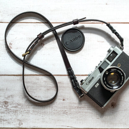 HandMade Brown Leather Slim Adjustable Camera Strap