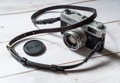 HandMade Brown Leather Slim Adjustable Camera Strap